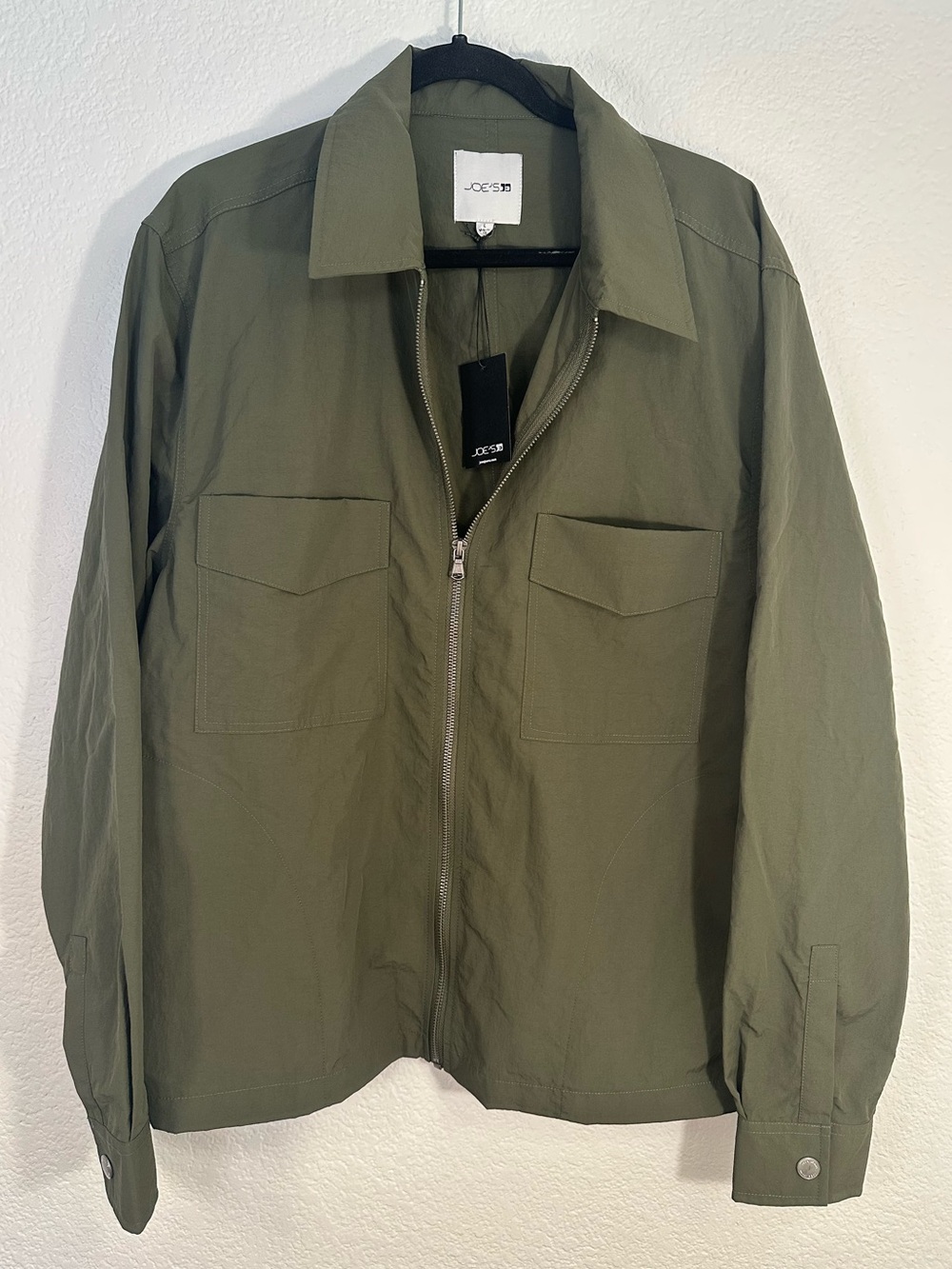 Joe’s Jeans Men’s Large Army Green Zip Shirt Jacket NWT Lightweight Utility